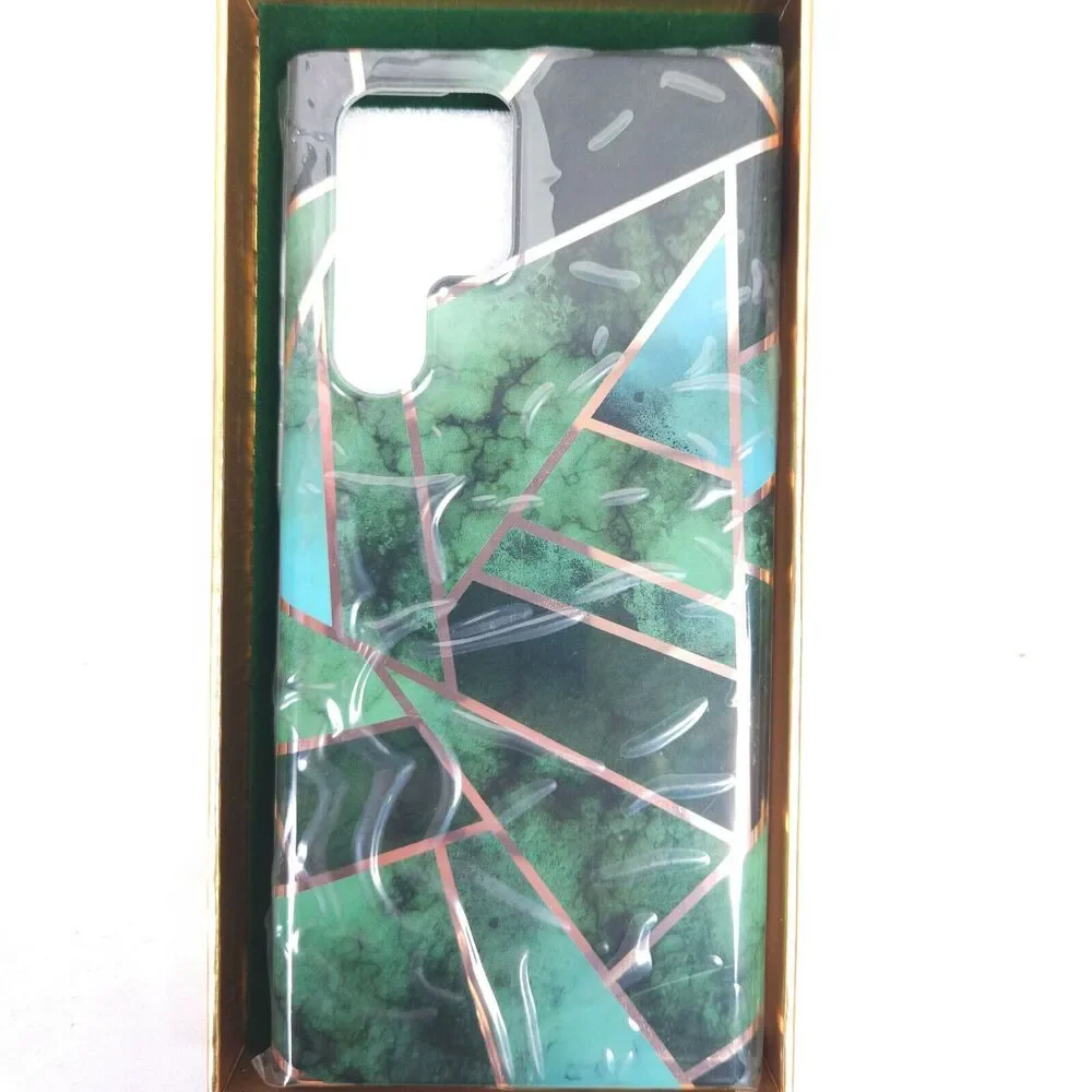 NIB Samsung Galaxy‎ S22 Ultra Green Marble Design Protective Phone Case